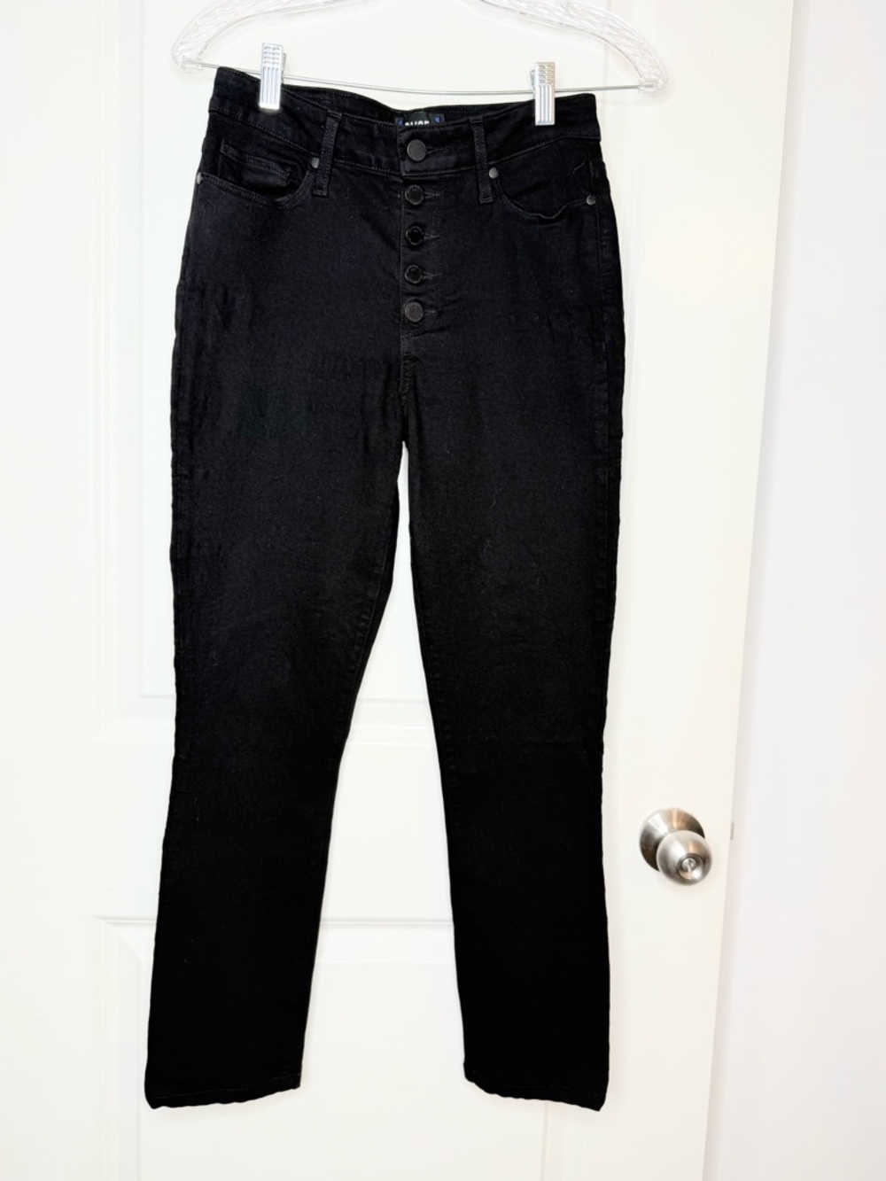 PAIGE Hoxton Ankle Peg Jeans Womens 27 Black High Rise Button Fly Skinny